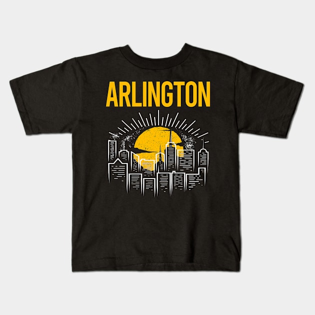 Yellow Moon Arlington Kids T-Shirt by flaskoverhand